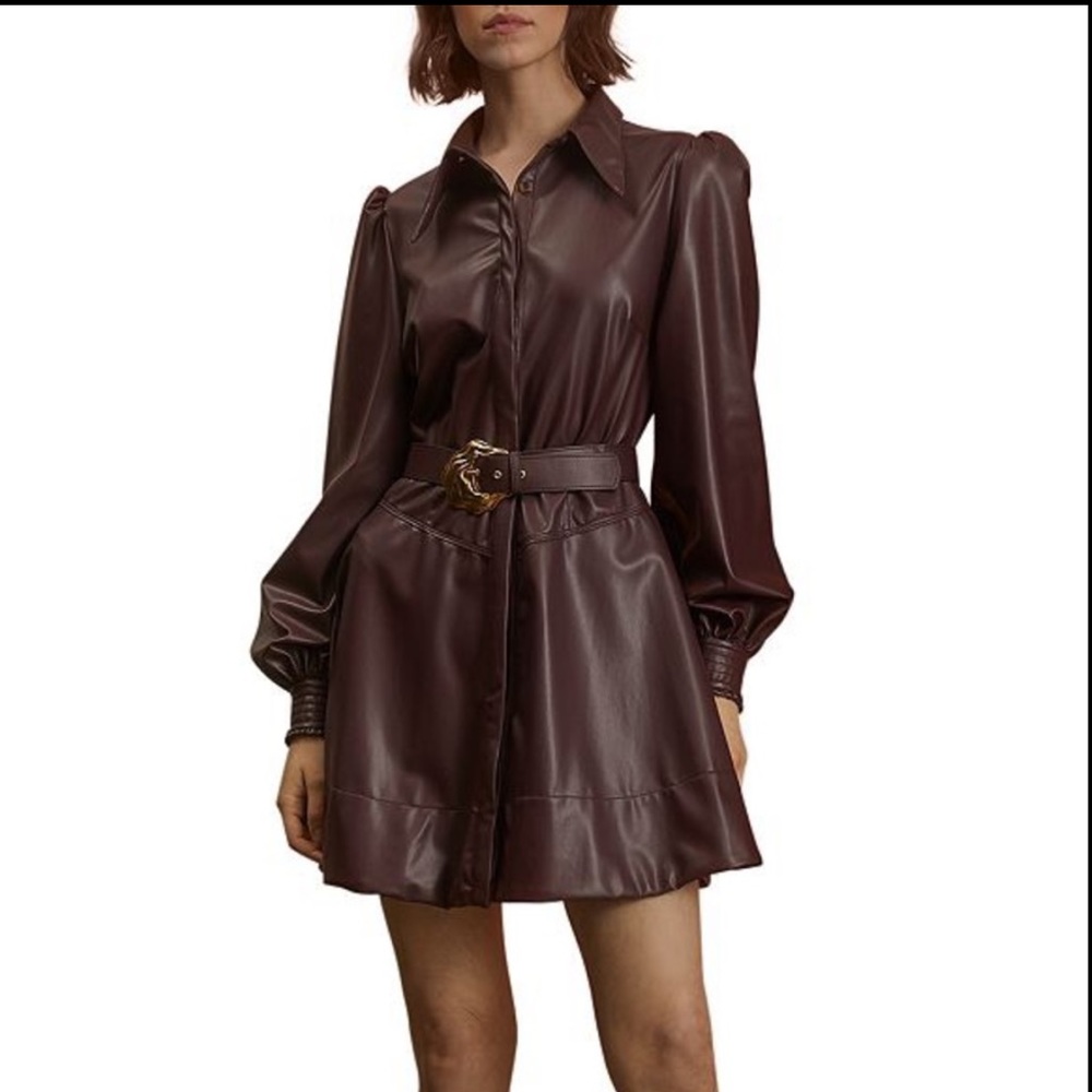 NICHOLAS andrea faux leather a line dress FINAL PRICE